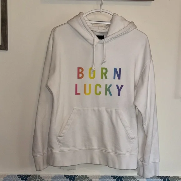 Lucky Brand🍀 Pride “Born Lucky” Gender Neutral Hoodie, Size S - Picture 4 of 16